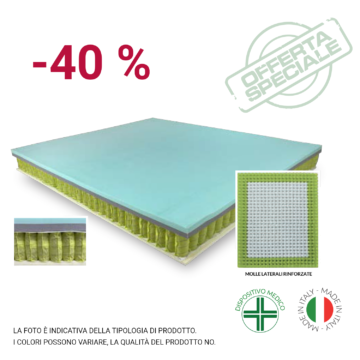 Materasso a molle e memory foam Nature Graphite - Sconto 40%